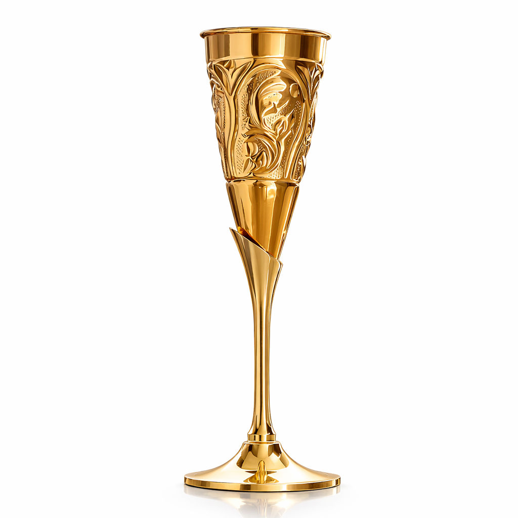 Handcrafted Pure Copper Designer Champagne Glass with Brass Stand, Barware, Drinkware